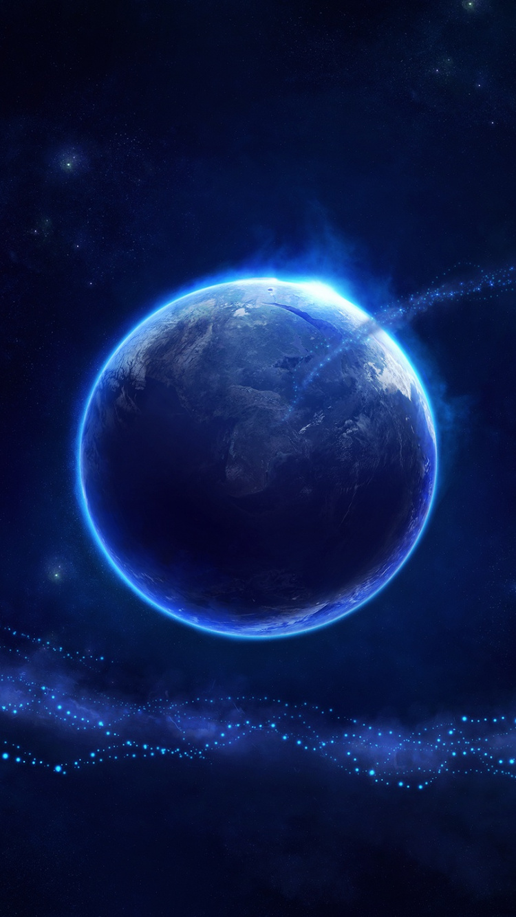 Illustration de la Galaxie Bleue et Blanche. Wallpaper in 750x1334 Resolution