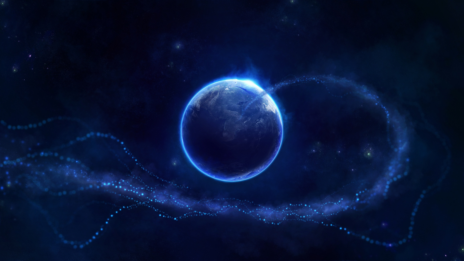 Blue and White Galaxy Illustration. Wallpaper in 1920x1080 Resolution