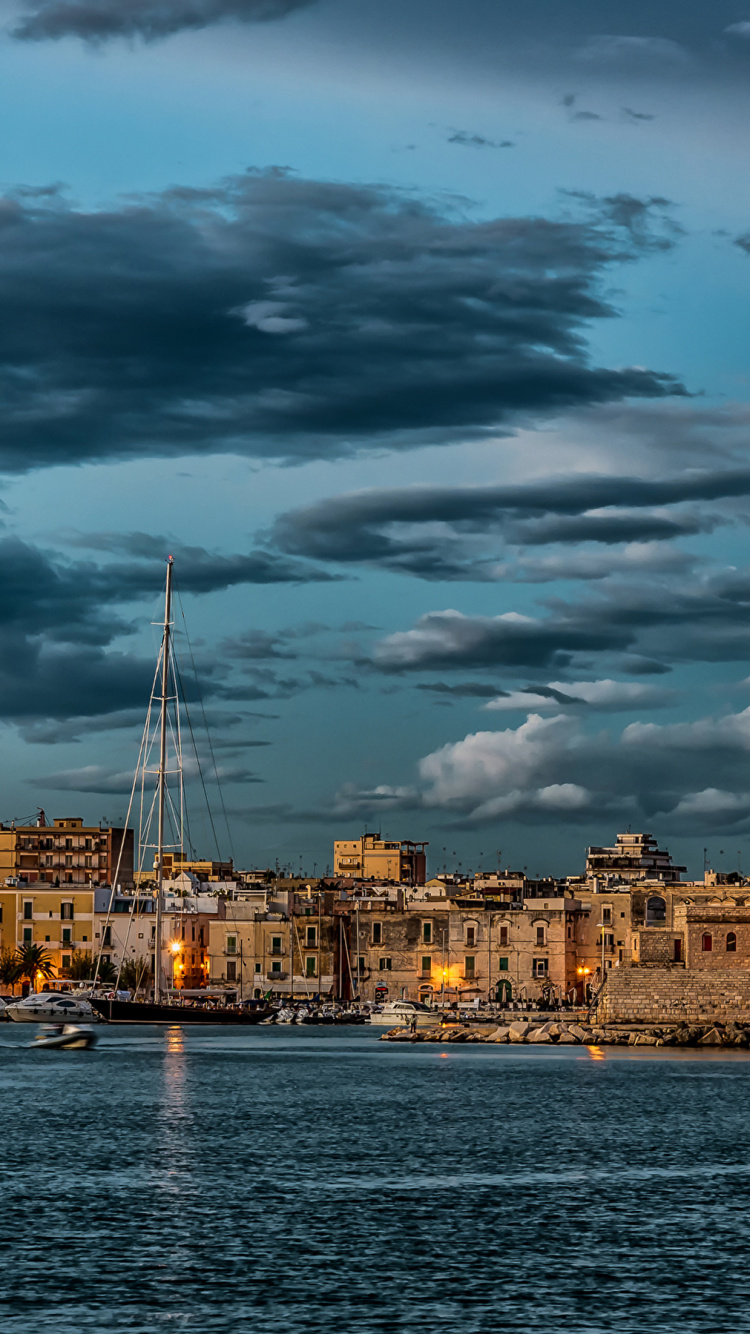 City Buildings Near Body of Water Under Cloudy Sky During Daytime. Wallpaper in 750x1334 Resolution