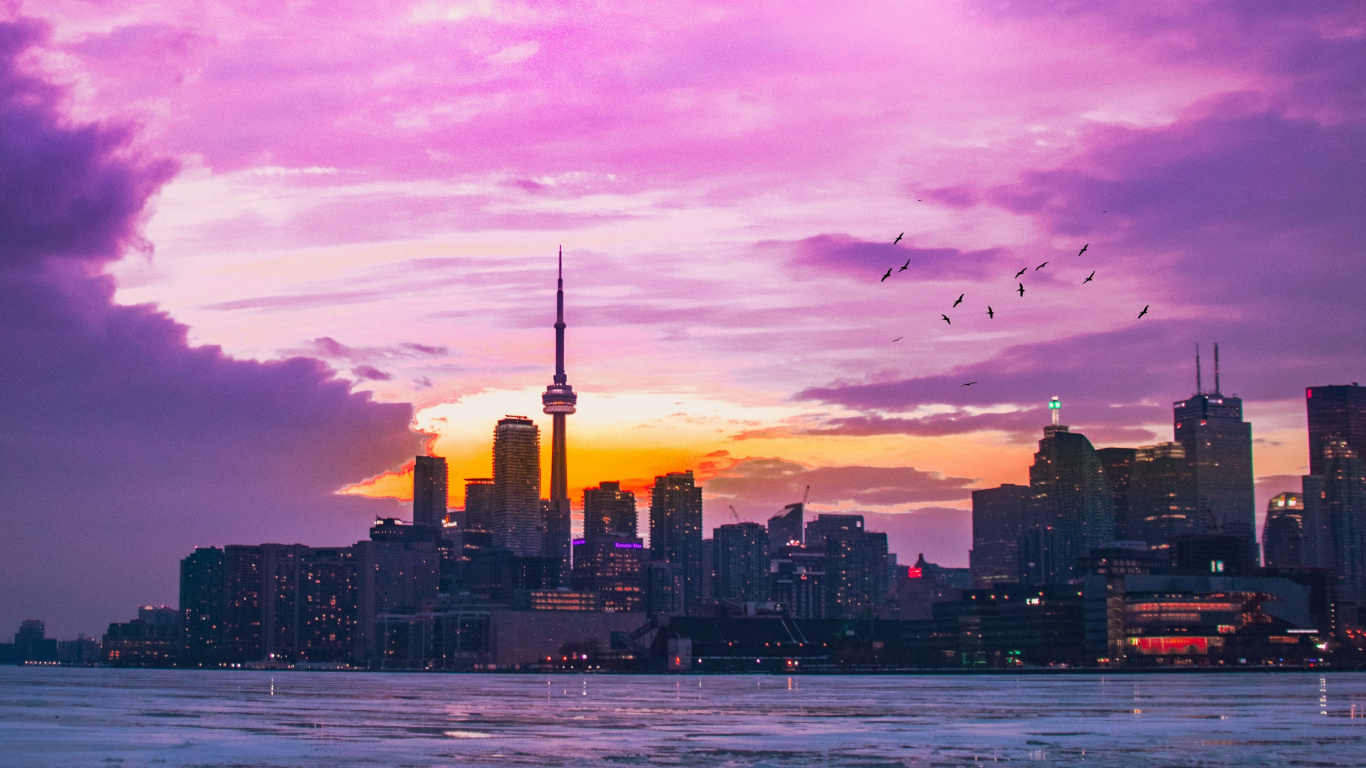 Toronto, Tablet, Agua, Ambiente, Edificio. Wallpaper in 1366x768 Resolution