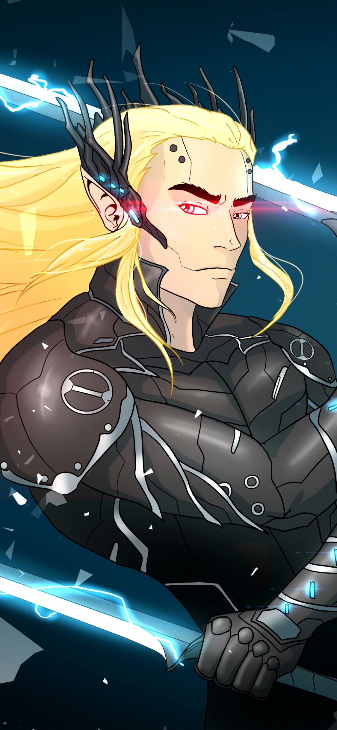 Mujer en Traje Negro Personaje de Anime. Wallpaper in 1125x2436 Resolution