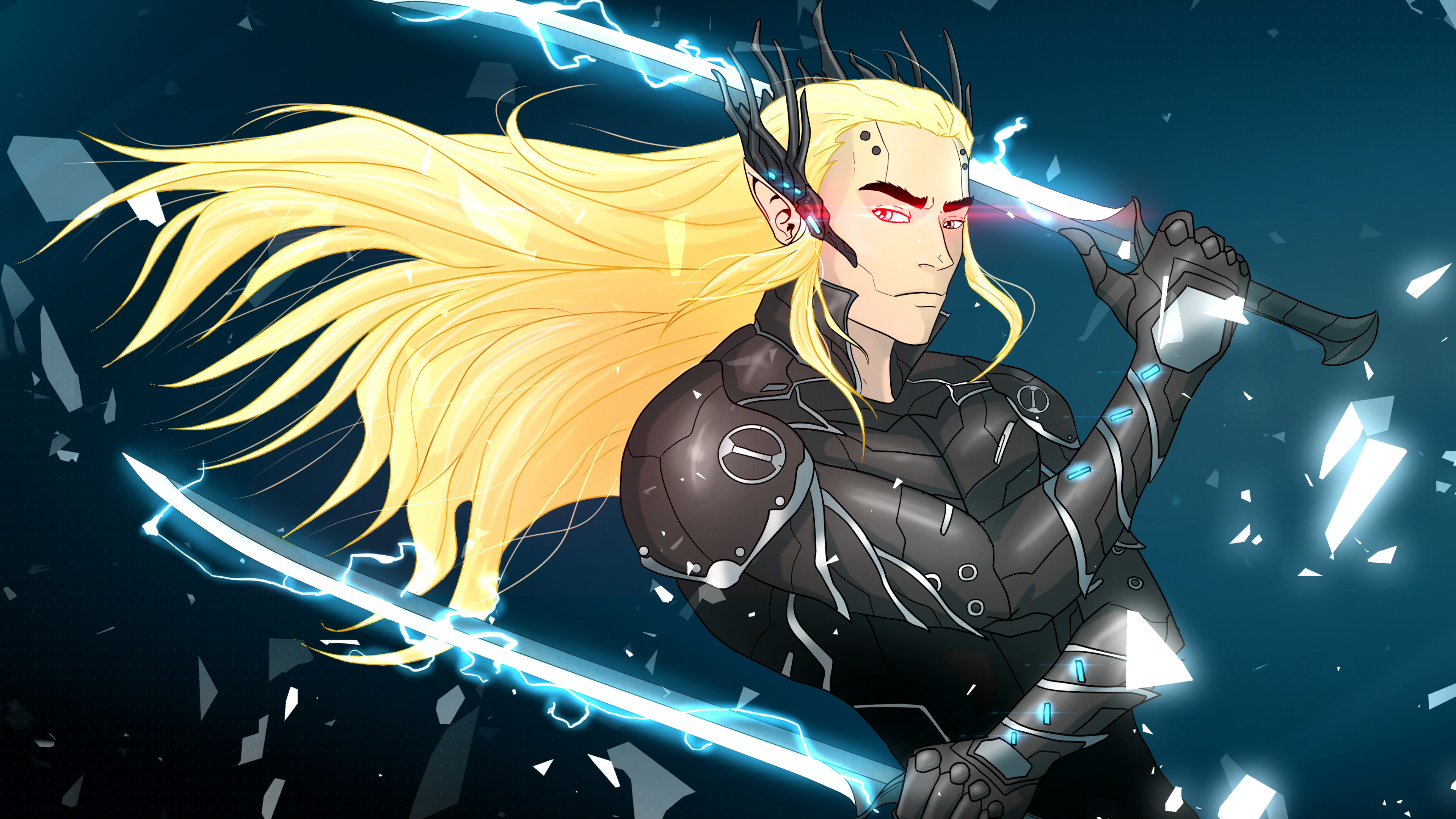 Mujer en Traje Negro Personaje de Anime. Wallpaper in 3840x2160 Resolution