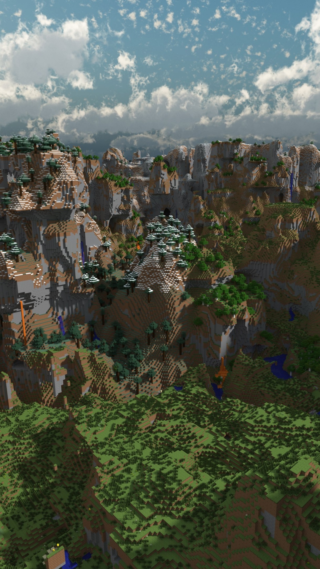Minecraft, Bioma, Sitio Histórico, Escarpa, a Vista de Pájaro. Wallpaper in 1080x1920 Resolution