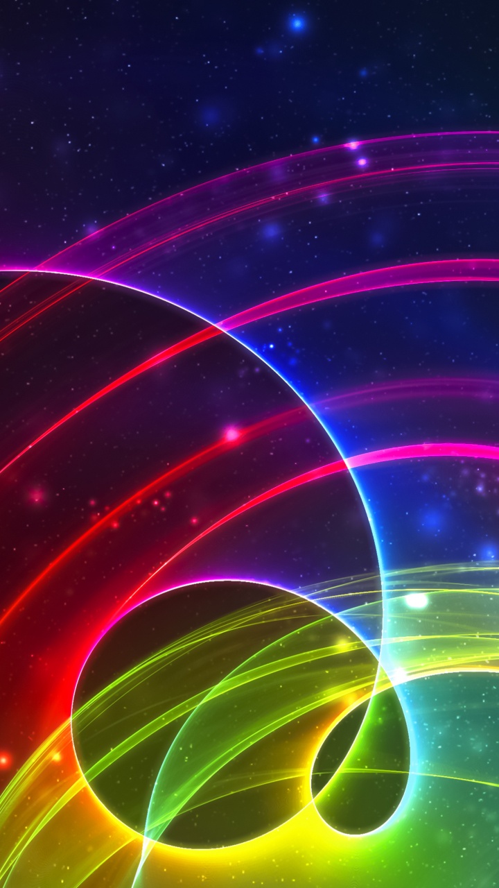 Lila Und Orangefarbenes Licht Digitales Hintergrundbild. Wallpaper in 720x1280 Resolution