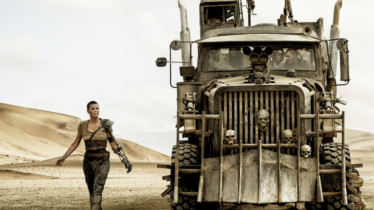 Grayscale Photo of Man and Woman Standing Beside Truck. Wallpaper in 1280x720 Resolution