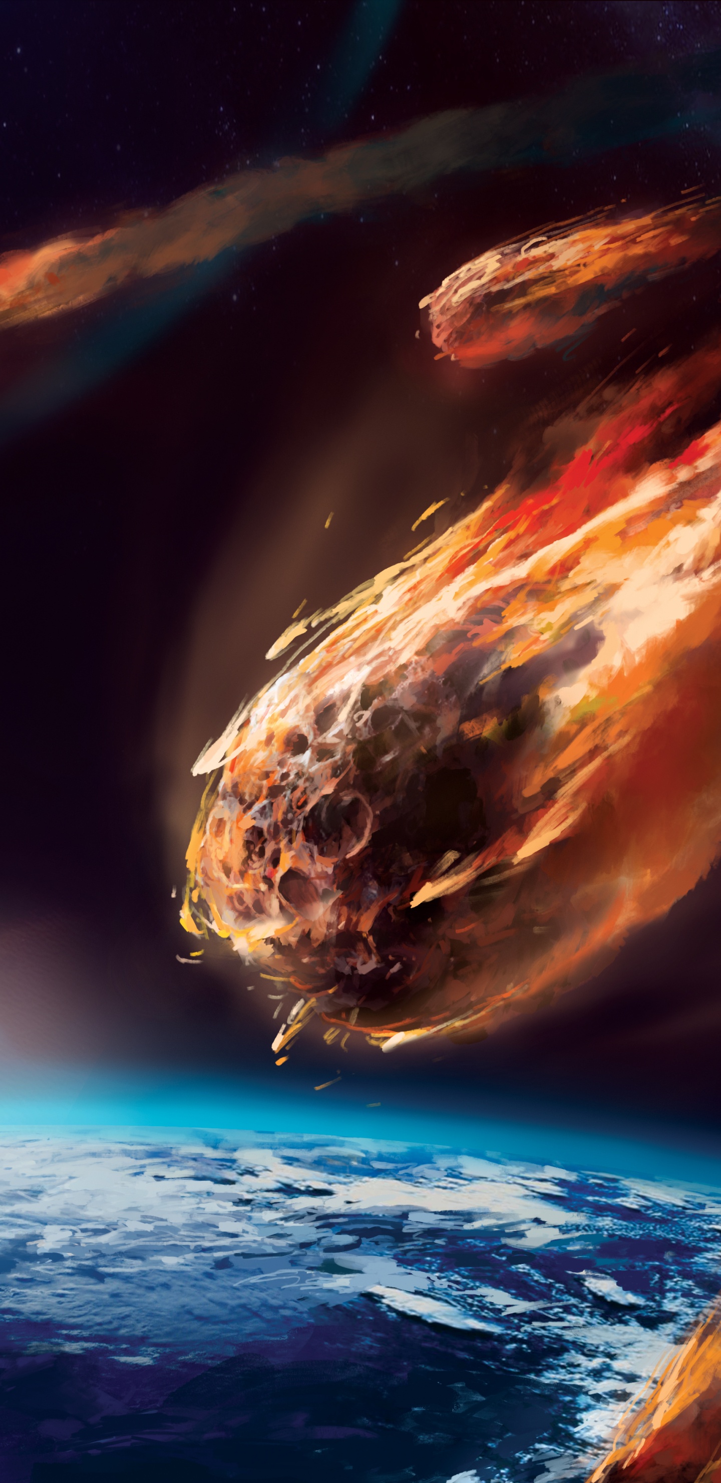 陨石, 小行星, 天文学对象, 这个星球, 空间 壁纸 1440x2960 允许