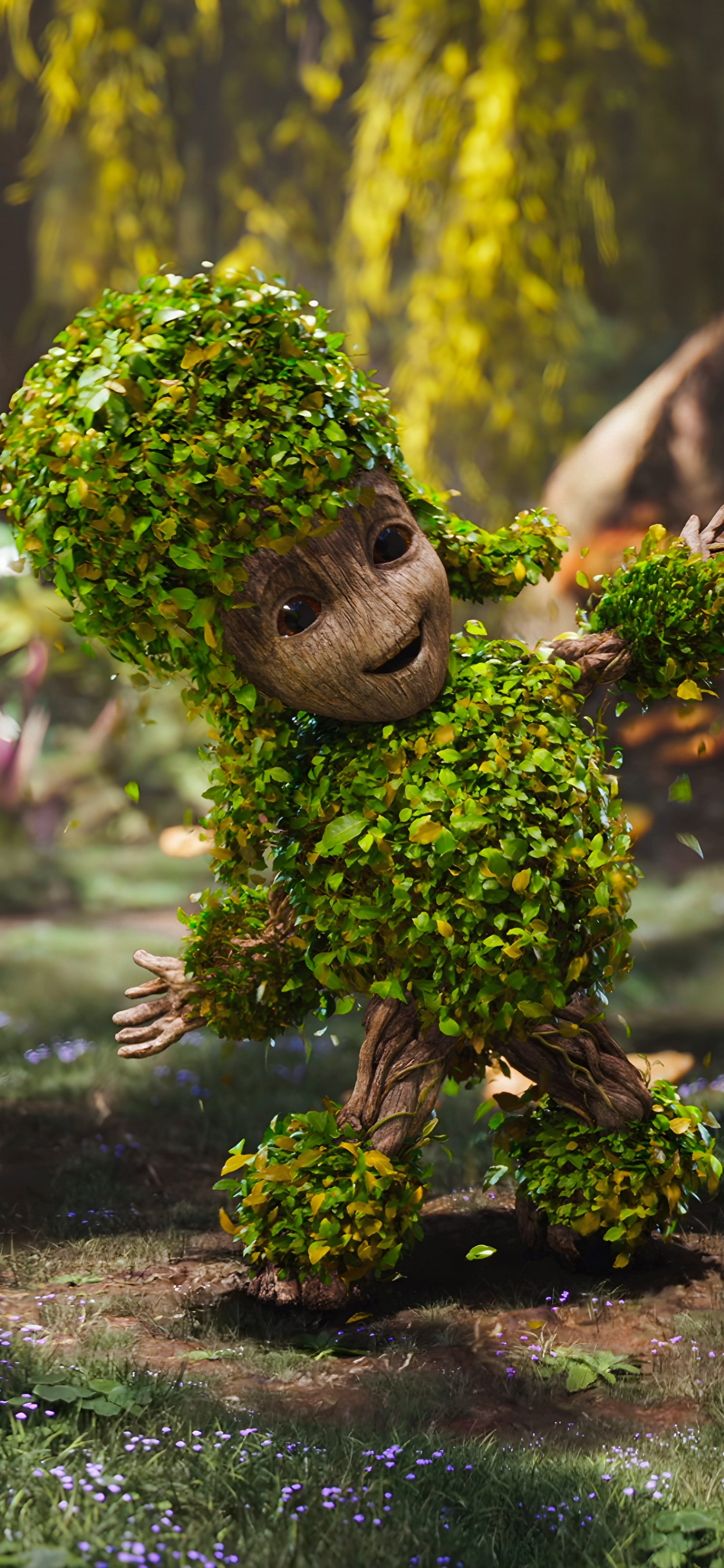 Groot Nimmt Ein Bad, Baby Groß, Marvel, Marvel Comics, Marvel Studios. Wallpaper in 1242x2688 Resolution