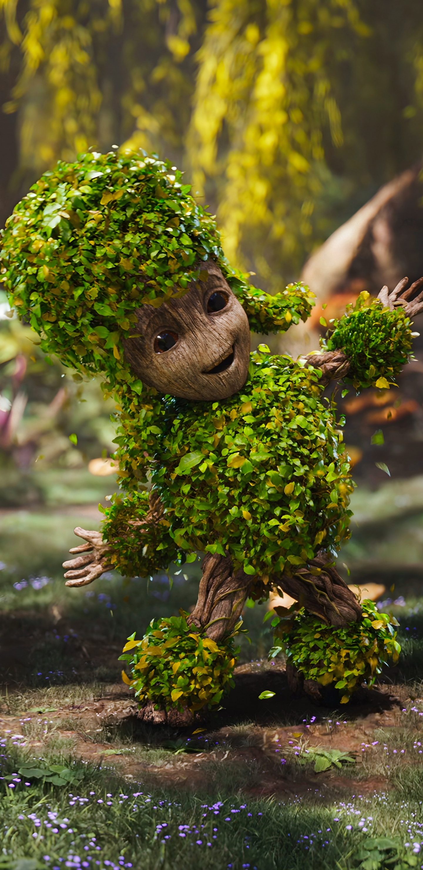 Groot Takes a Bath, Baby Groot, Marvel Cinematic Universe, Marvel Comics, Marvel Studios. Wallpaper in 1440x2960 Resolution