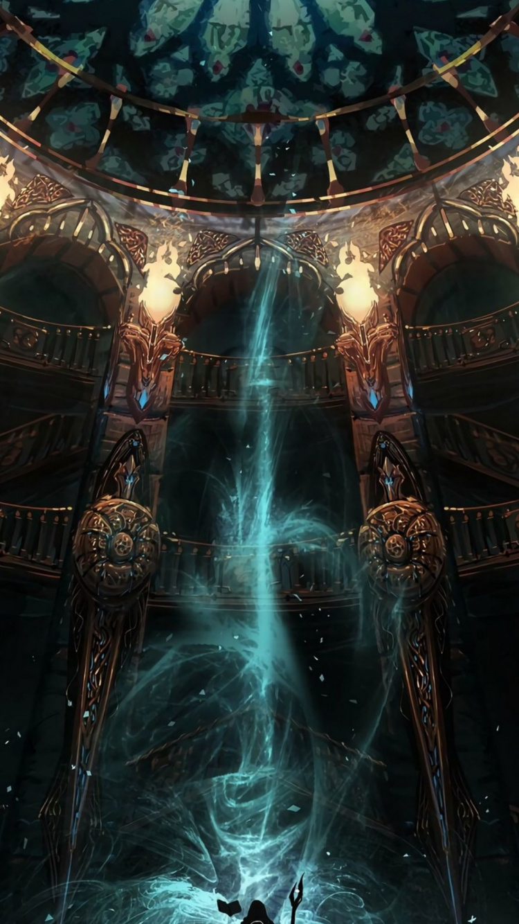 Château de Mage Fantaisie, Magie, Magicienne, Fantasy, Art Fantastique. Wallpaper in 750x1334 Resolution