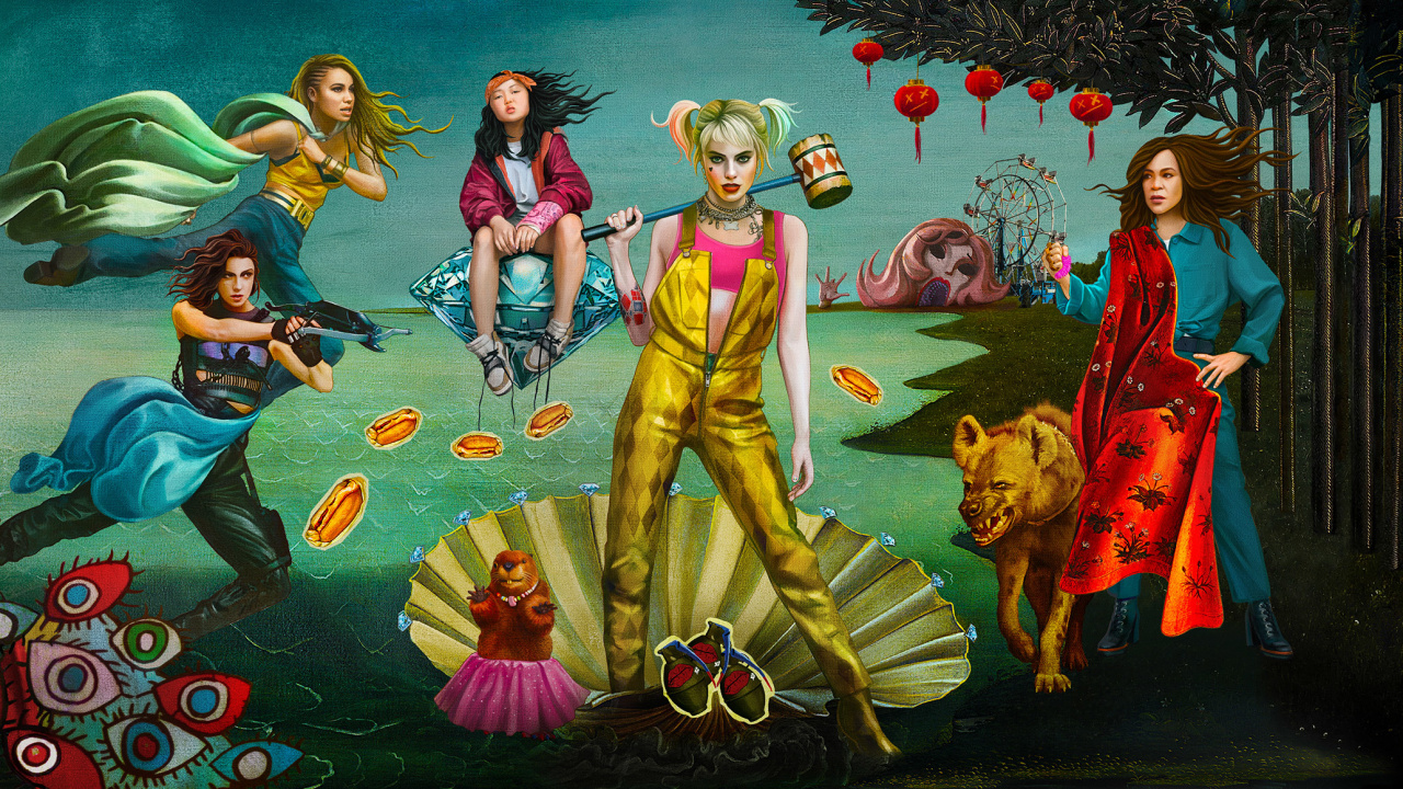 Femme en Débardeur Bleu et Peinture Pantalon Jaune. Wallpaper in 1280x720 Resolution