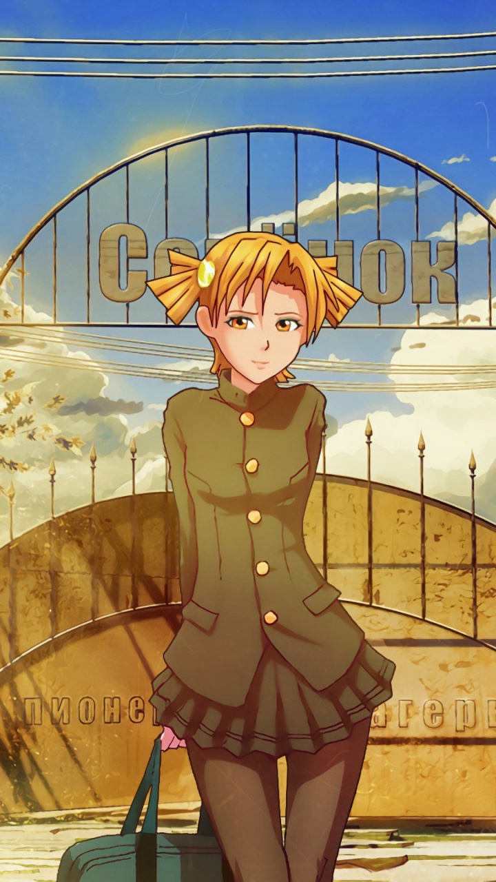 Chica en Vestido Marrón Personaje de Anime. Wallpaper in 720x1280 Resolution