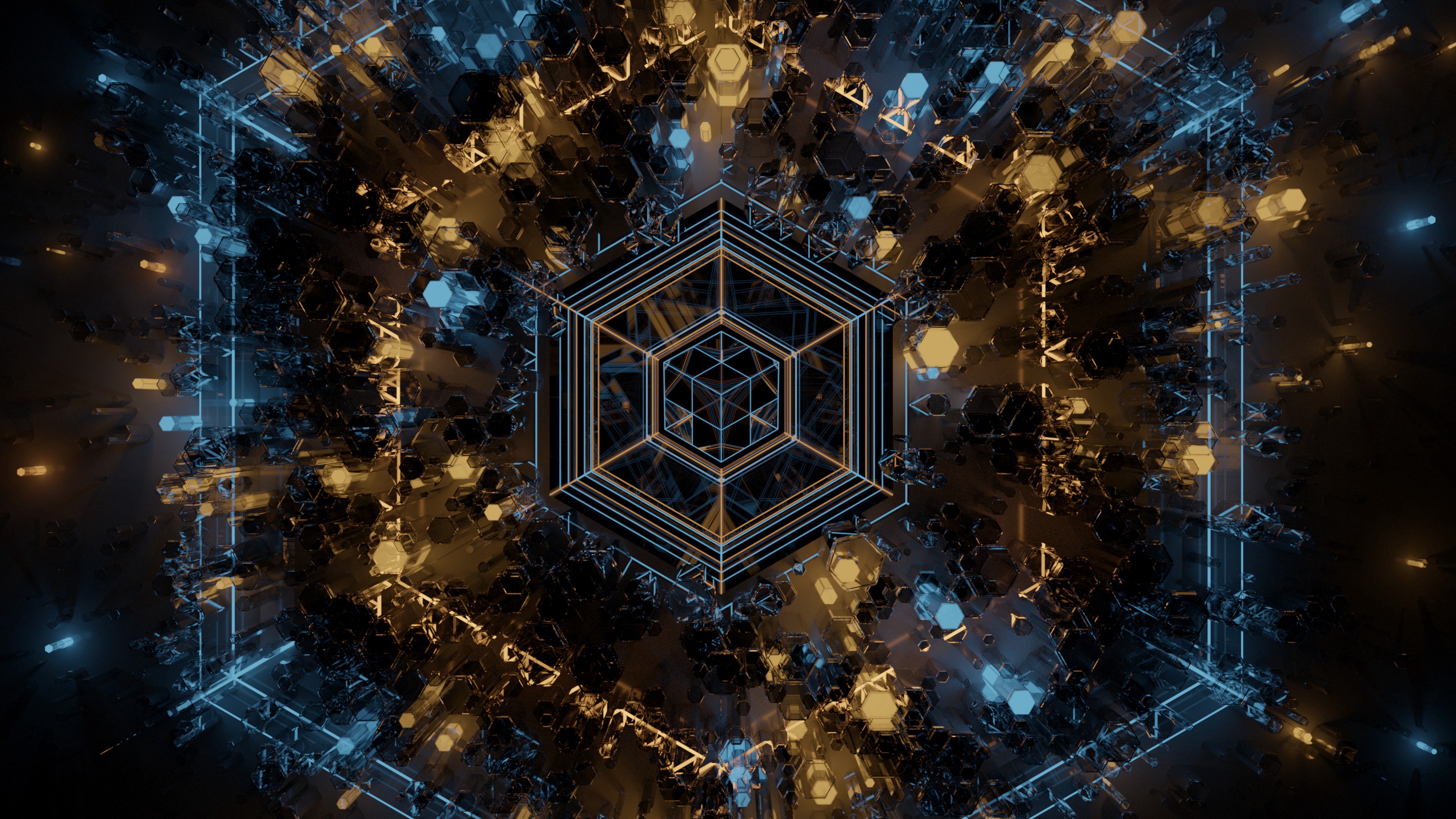 Goldene Und Weiße Blumendecke. Wallpaper in 3840x2160 Resolution