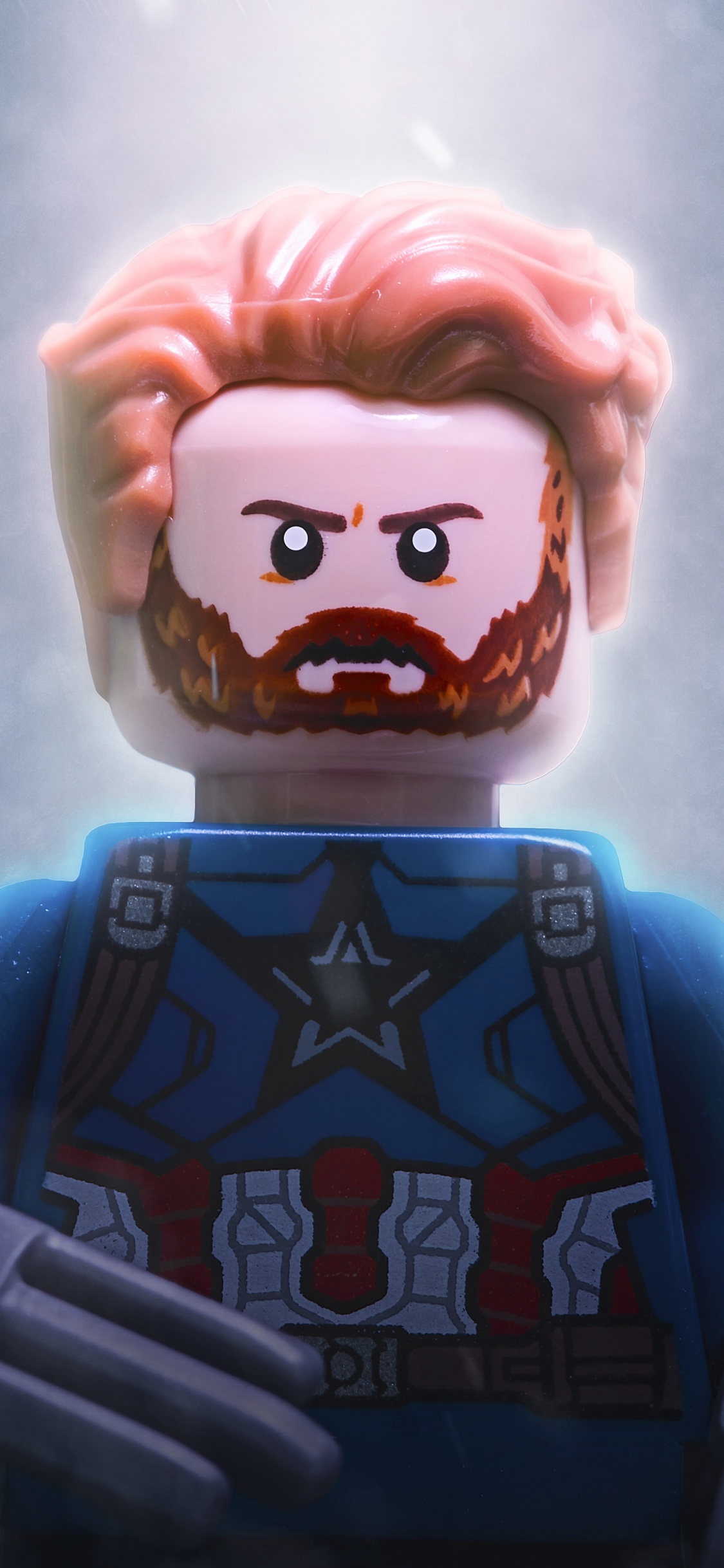 Man in Blue Shirt Holding Fork Illustration. Wallpaper in 1125x2436 Resolution