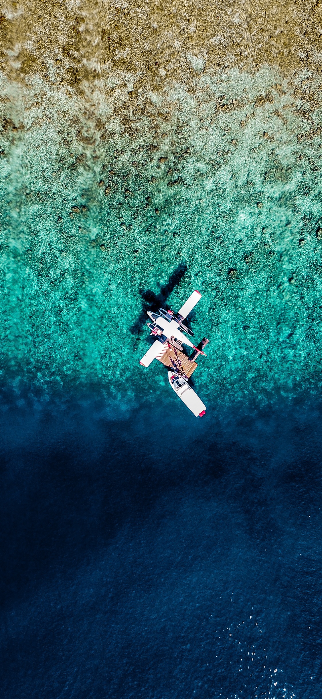 Airplane, Water, Blue, Extreme Sport, Turquoise. Wallpaper in 1125x2436 Resolution
