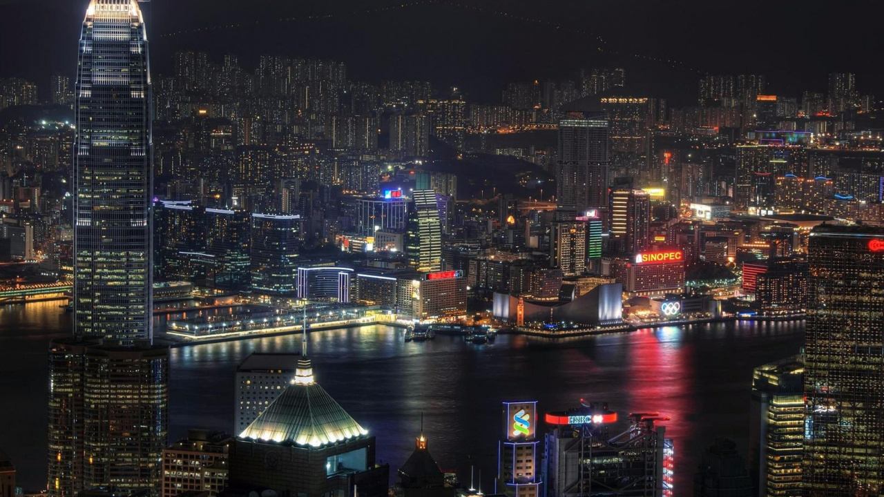 City Skyline During Night Time. Wallpaper in 1280x720 Resolution