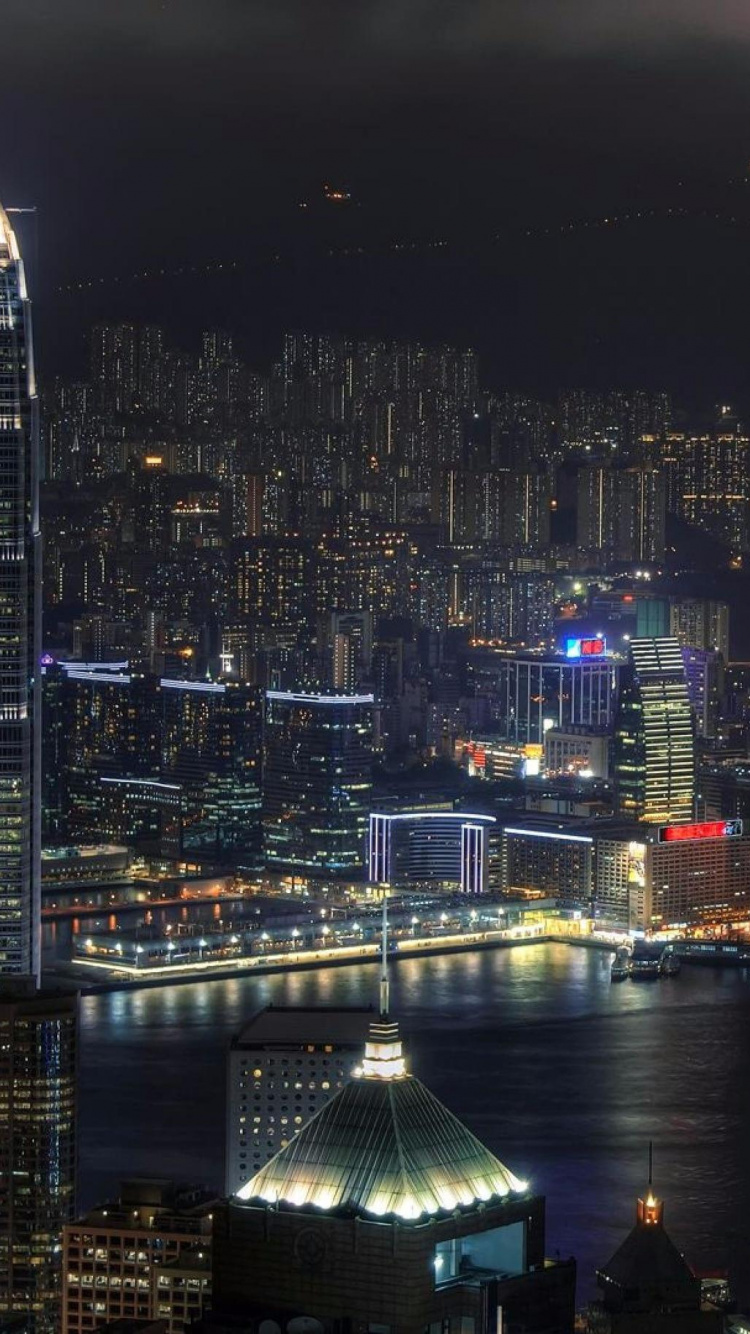 City Skyline During Night Time. Wallpaper in 750x1334 Resolution