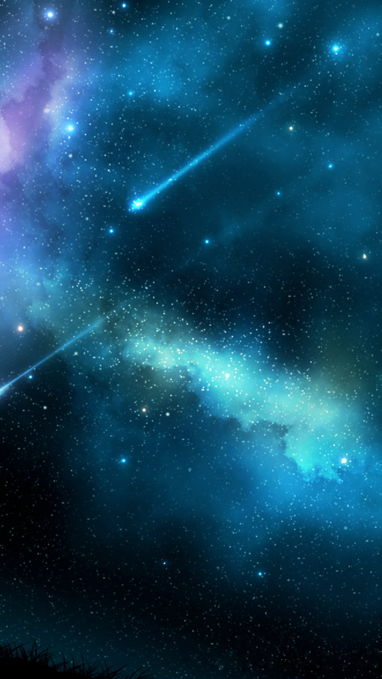 Ciel de Galaxie Violet et Bleu. Wallpaper in 750x1334 Resolution