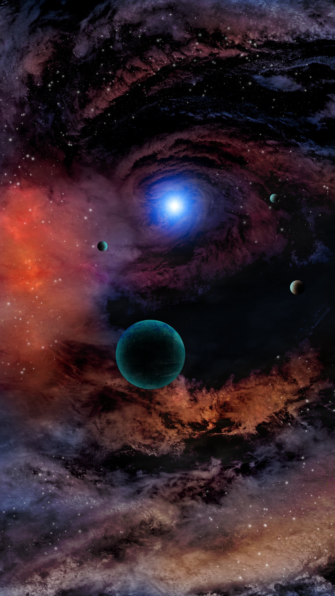 Galaxie Bleue et Noire Avec Des Étoiles. Wallpaper in 1080x1920 Resolution
