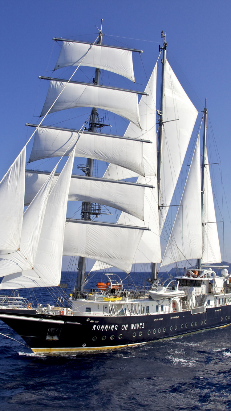 扬帆, 水运, 高船, Barquentine, 桅杆 壁纸 750x1334 允许