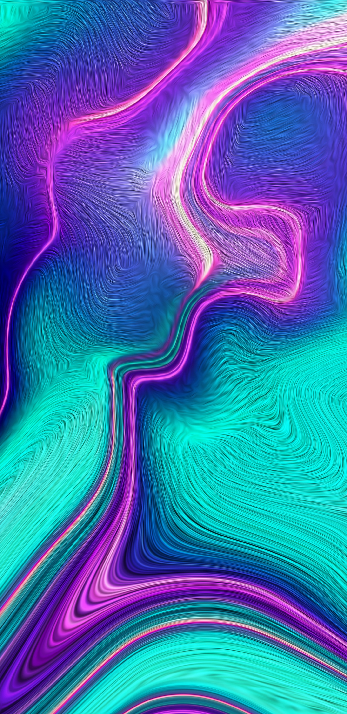 Fractal Art, Colorfulness, Light, Purple, Pink. Wallpaper in 1440x2960 Resolution