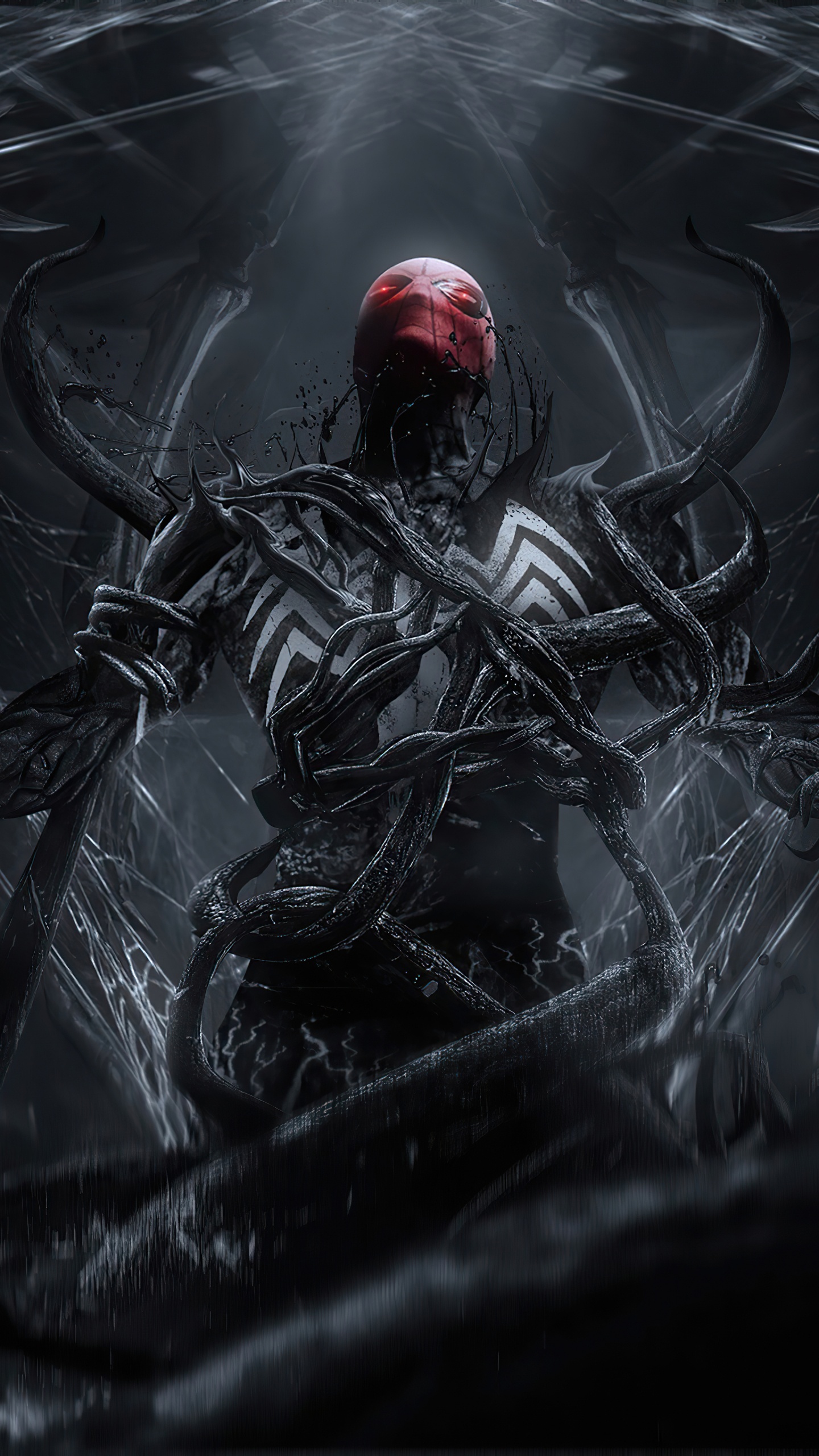 Homme Araignée Venimeux, Spider-man, Venin, Dessin, Superhero. Wallpaper in 1440x2560 Resolution