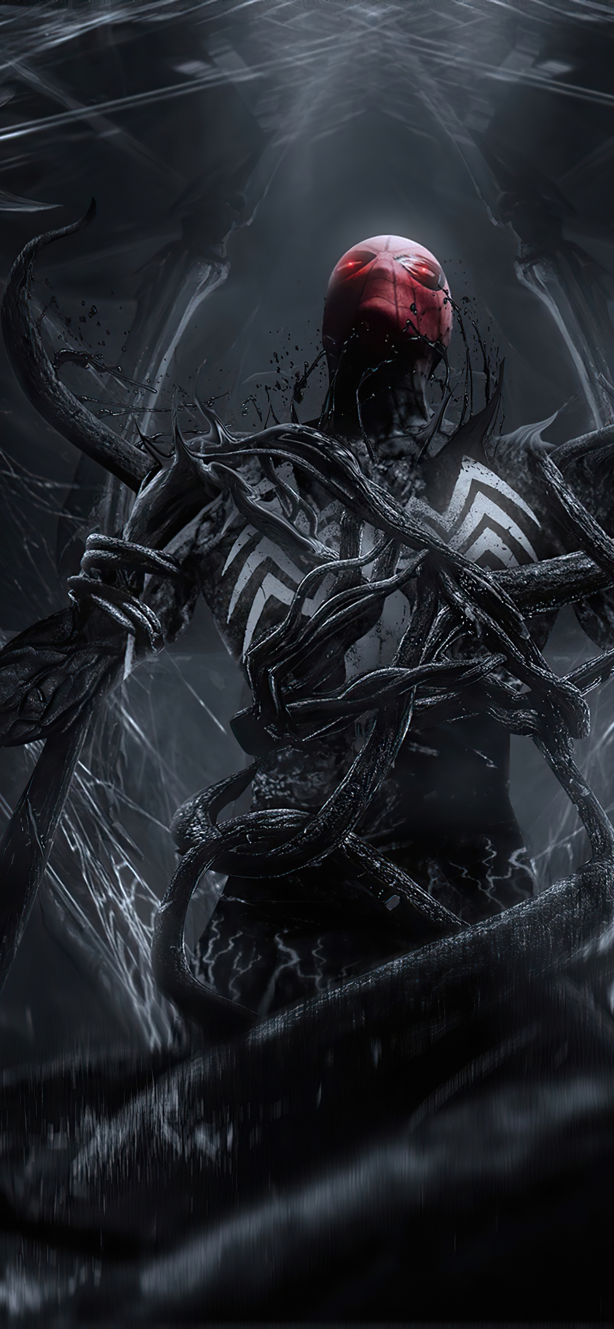 Vergifteter Spinnenmann, Spider-man, Gift, Zeichnung, Superhelden. Wallpaper in 1242x2688 Resolution