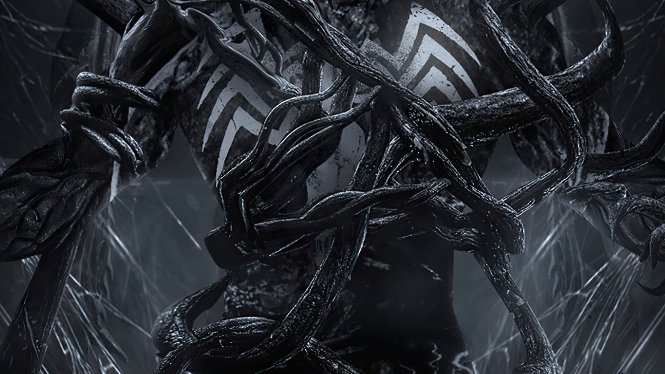 Vergifteter Spinnenmann, Spider-man, Gift, Zeichnung, Superhelden. Wallpaper in 1366x768 Resolution