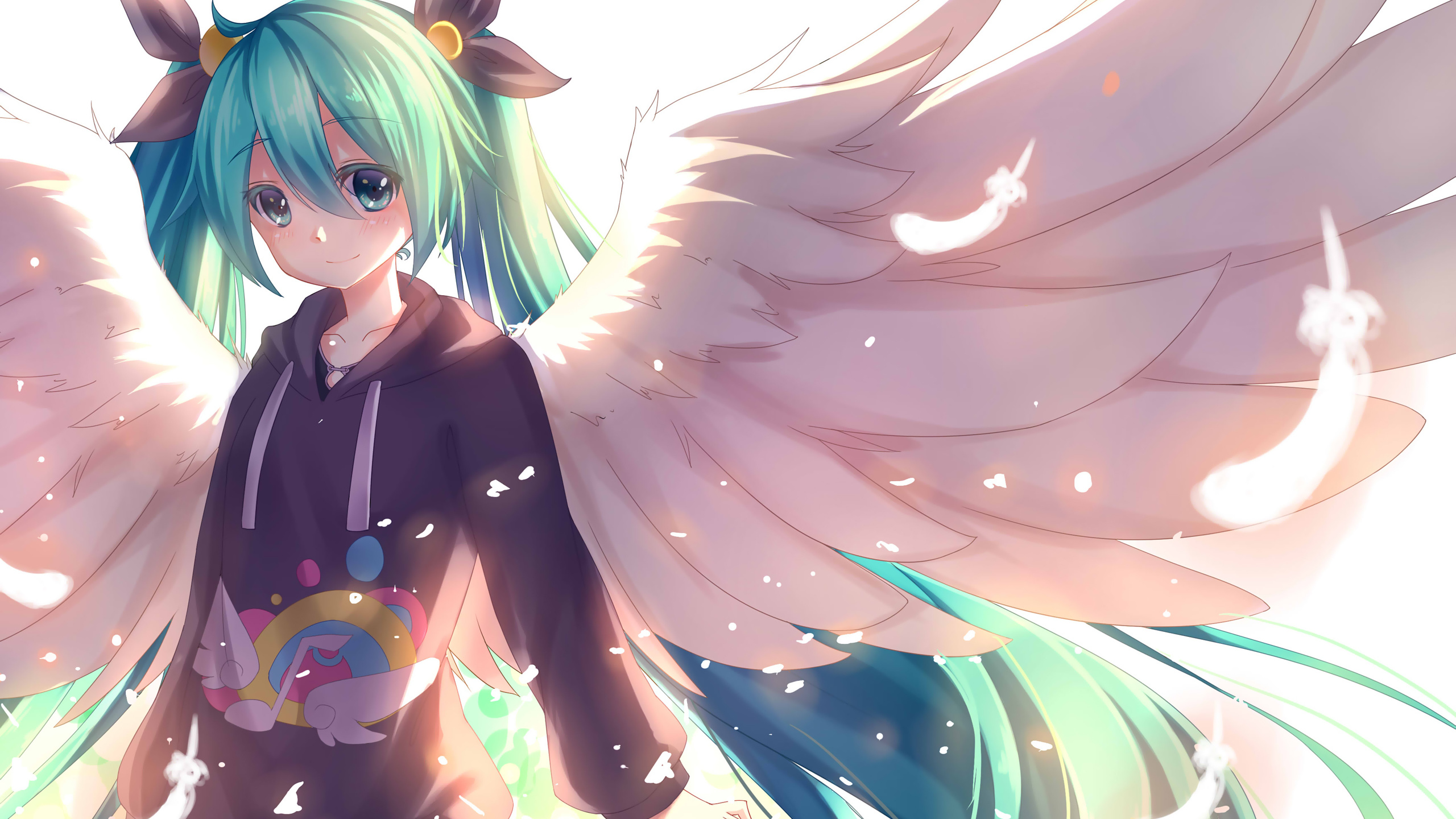 Blue Haired Girl Anime Character. Wallpaper in 2560x1440 Resolution