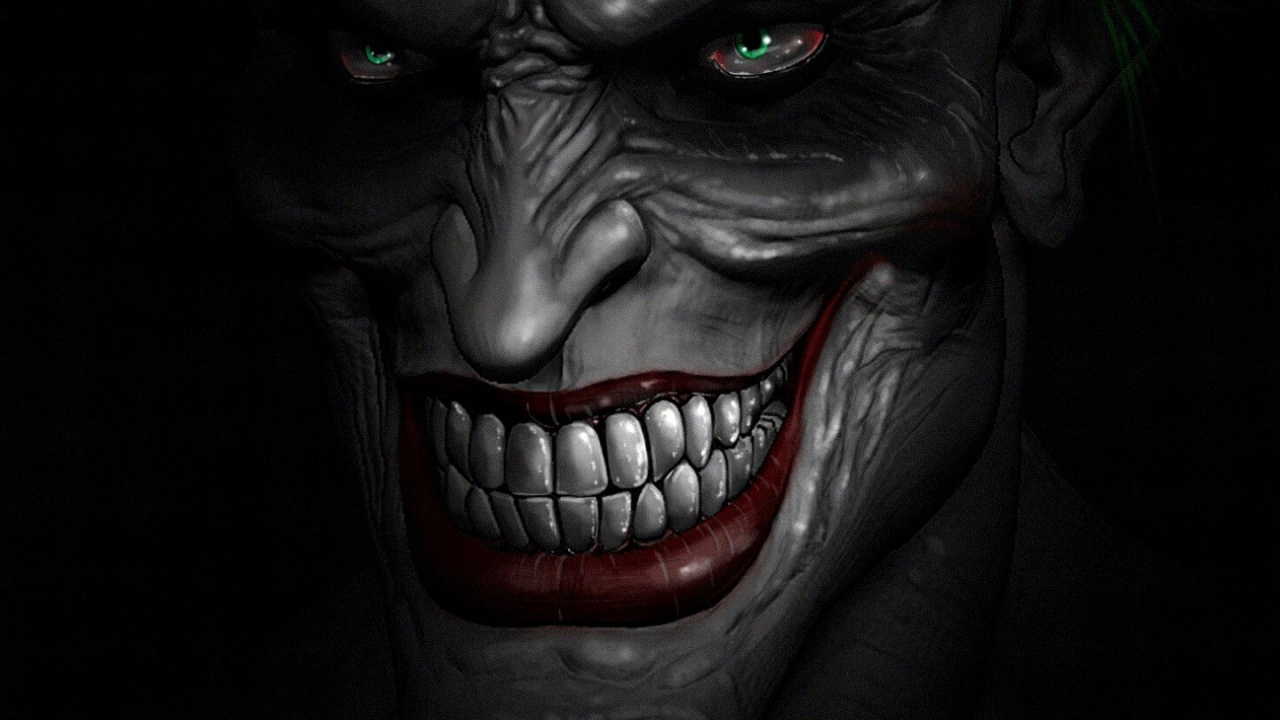 Joker, Art, Batman, Minimalisme, Mâchoire. Wallpaper in 1280x720 Resolution