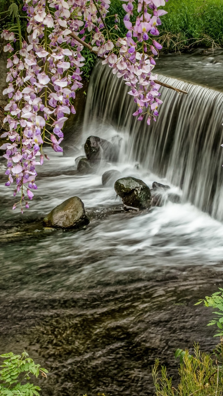 Cool Nature, Waterfall, Nature, Watercourse, Water. Wallpaper in 720x1280 Resolution