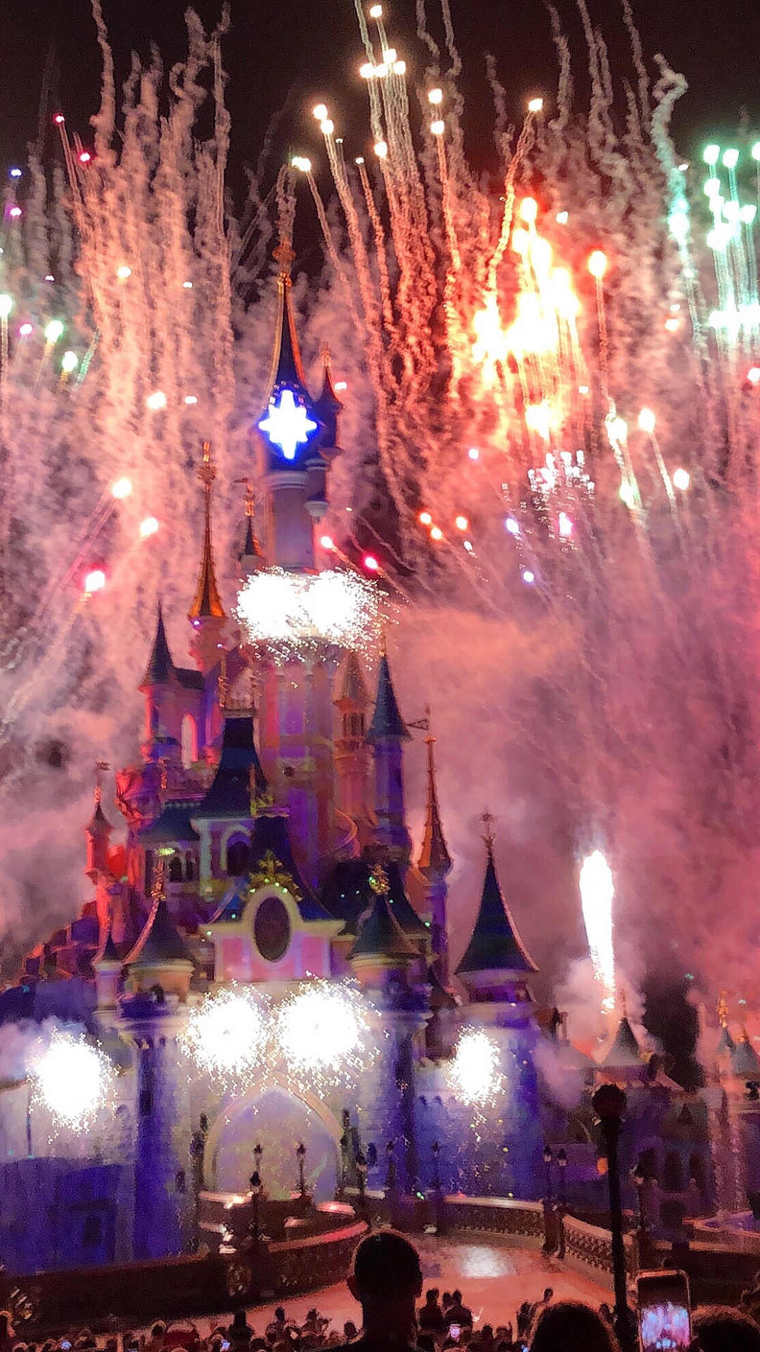 Disneyland, Fireworks, Night, Event, Entertainment. Wallpaper in 1080x1920 Resolution