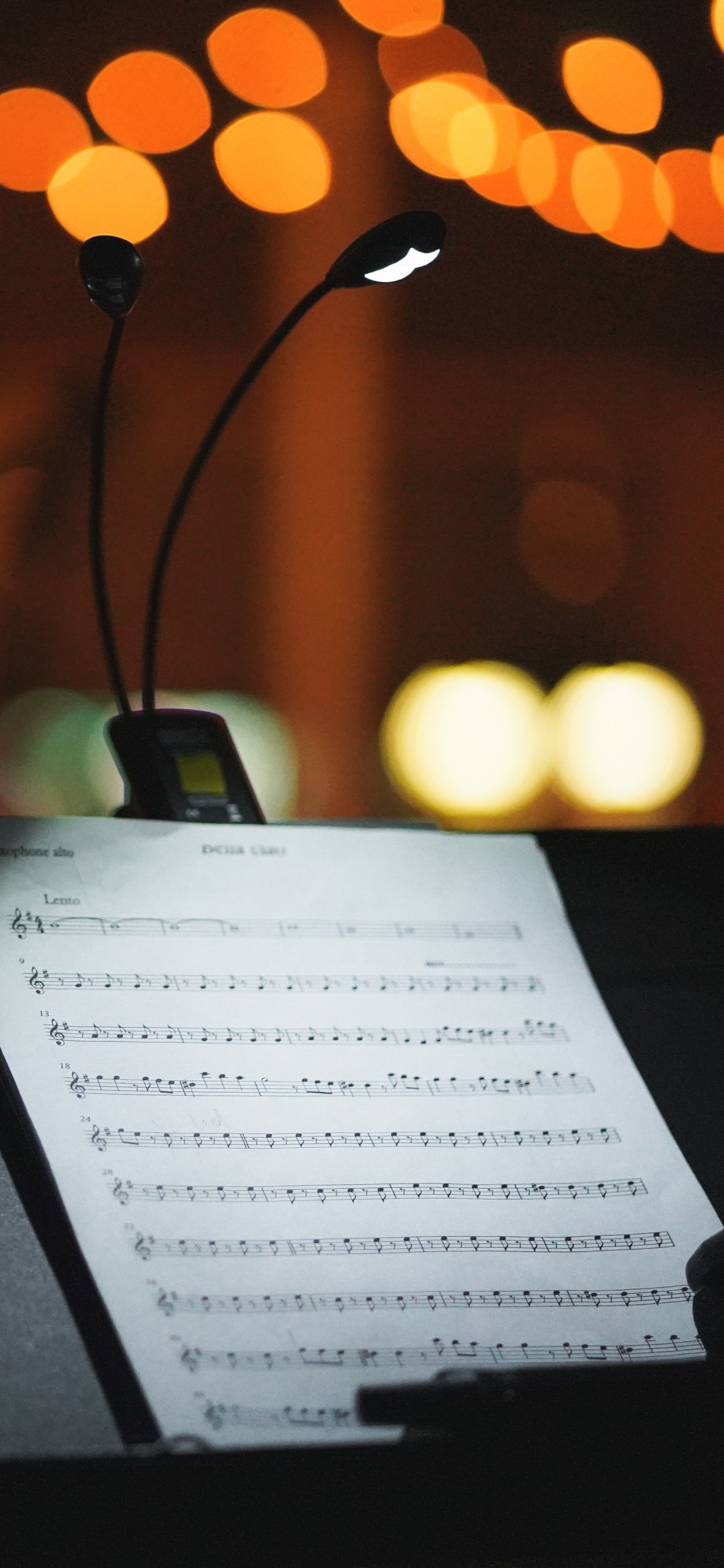 Partitura, Nota Musical, Naranja, Evento, Luminaria. Wallpaper in 1242x2688 Resolution