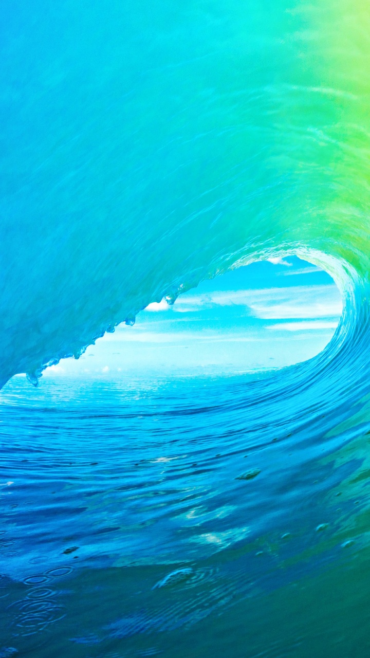 Ios, IOS9, Apple, 绿色的, 海洋 壁纸 720x1280 允许