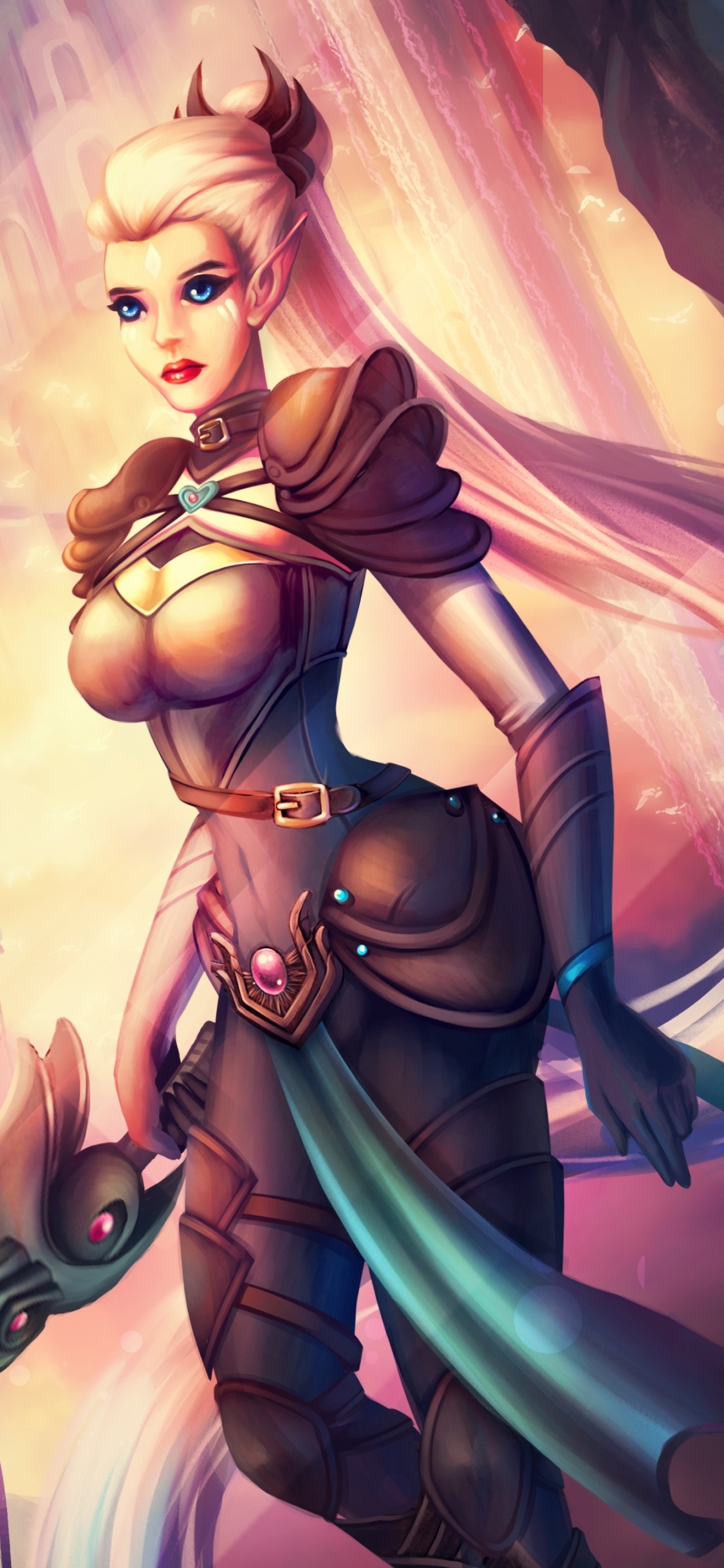 Femme en Soutien-gorge Noir et Jupe Personnage Anime. Wallpaper in 1125x2436 Resolution