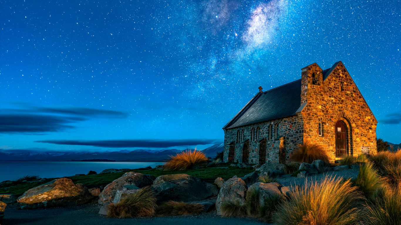 ZTE, ZTE Axon M, Voie Lactée, Nuit, Paysage Naturel. Wallpaper in 1366x768 Resolution