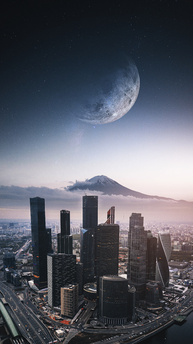 Moscow City, City, Capital City, Atmosphere, Skyscraper. Wallpaper in 750x1334 Resolution