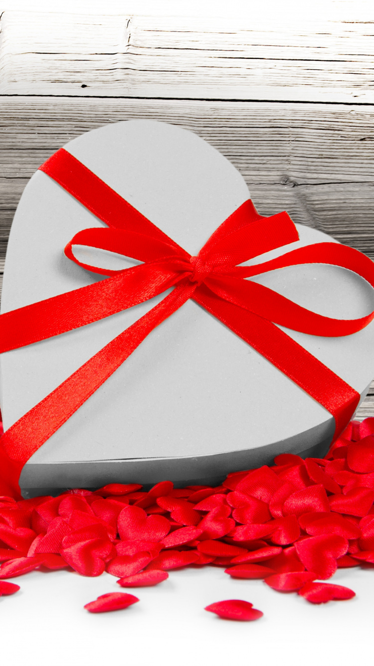 el Día de San Valentín, Coraz, Rojo, Amor, Regalo. Wallpaper in 750x1334 Resolution