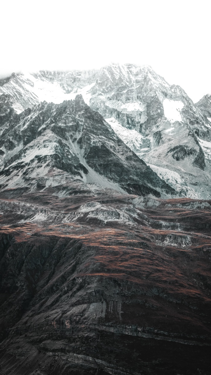 Mountainous Landforms, Mountain, White, Mountain Range, Highland. Wallpaper in 720x1280 Resolution