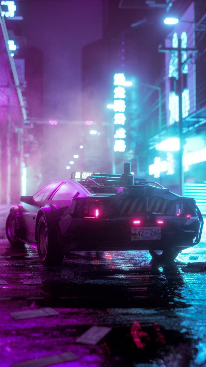 Cyberpunk, Cyberpunk 2077, Cyberpunk 2020, Vaporwave, Synthwave. Wallpaper in 720x1280 Resolution