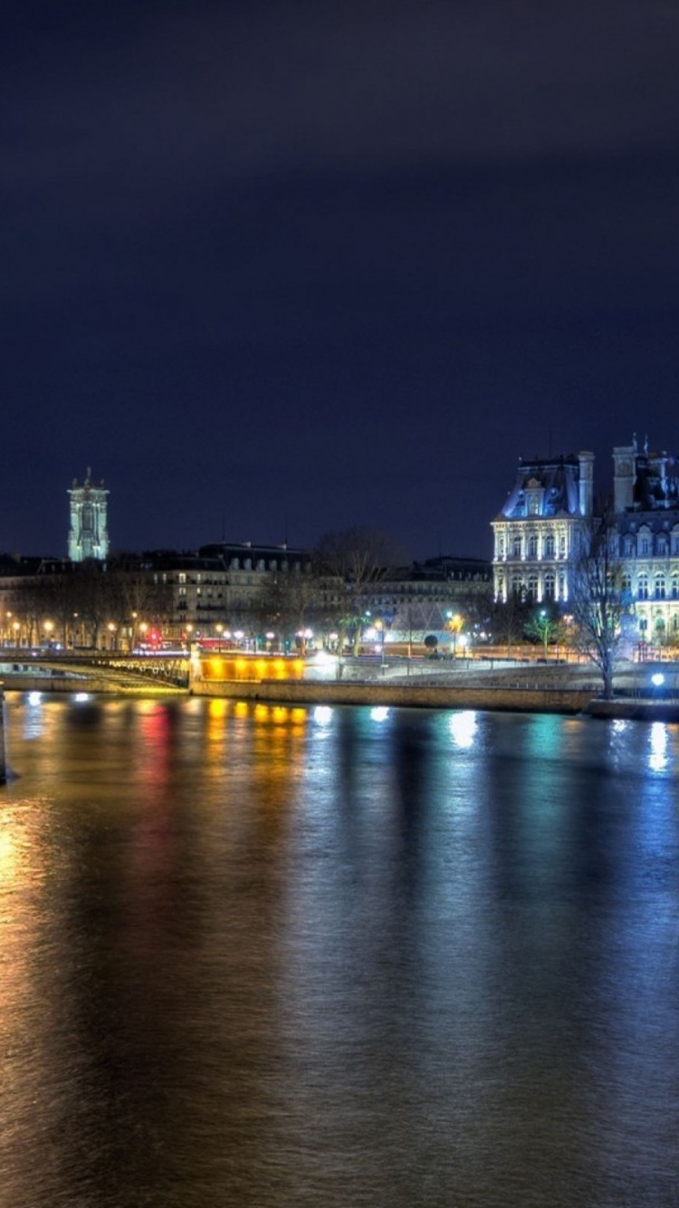 City Skyline During Night Time. Wallpaper in 750x1334 Resolution