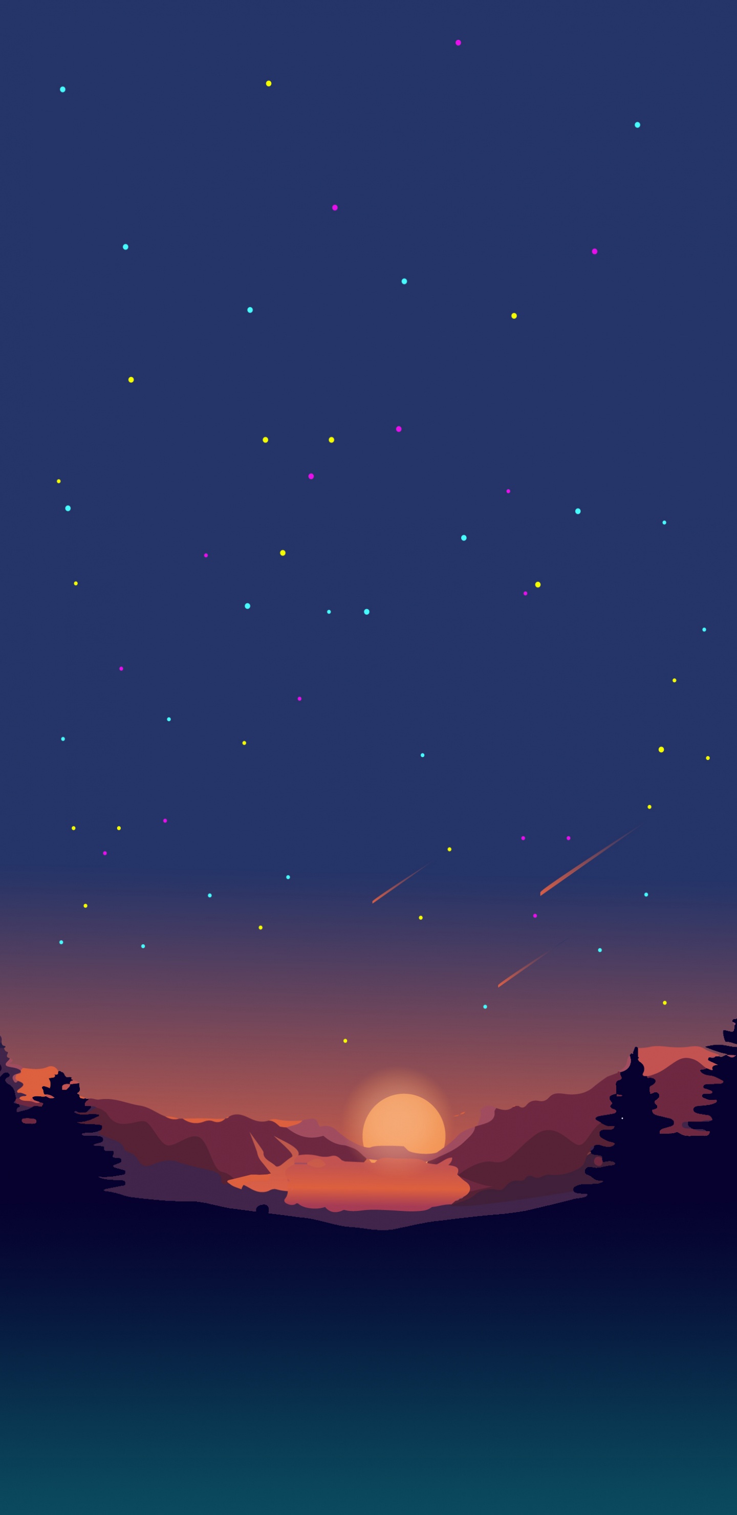 Minimalismus, Atmosphäre, Natur, Azure, Naturlandschaft. Wallpaper in 1440x2960 Resolution