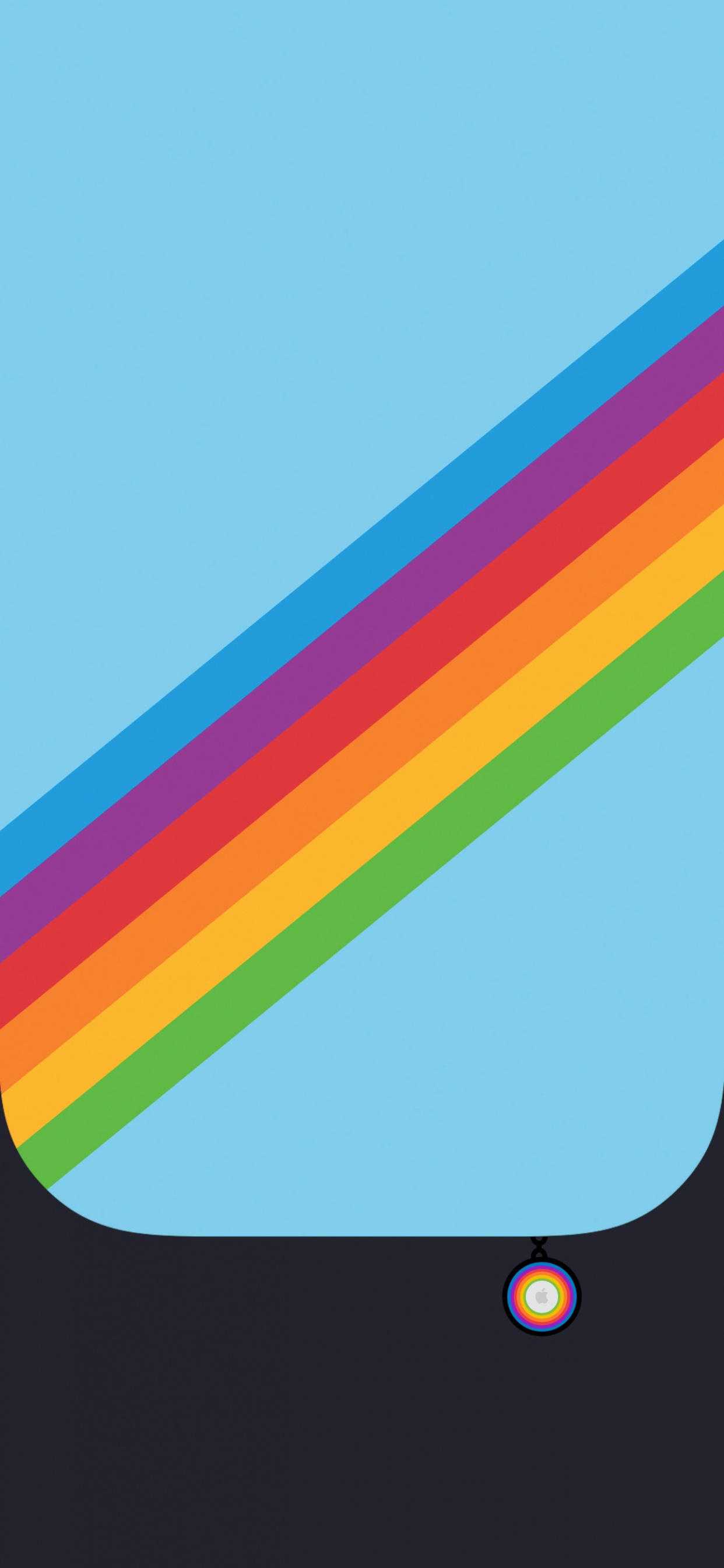 Rainbow, Colorfulness, Azure, Rectangle, Slope. Wallpaper in 1242x2688 Resolution
