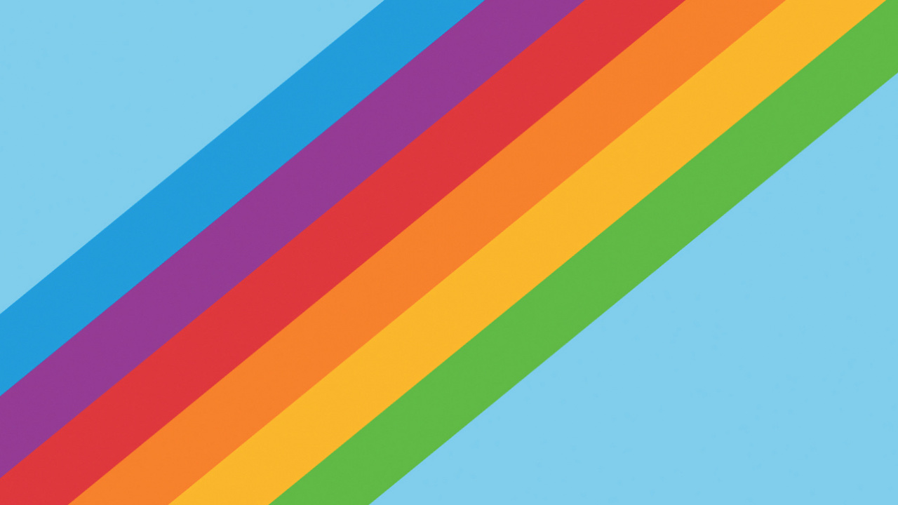 Rainbow, Colorfulness, Azure, Rectangle, Slope. Wallpaper in 1280x720 Resolution