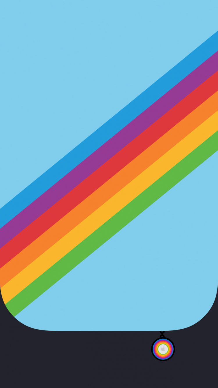 Rainbow, Colorfulness, Azure, Rectangle, Slope. Wallpaper in 750x1334 Resolution