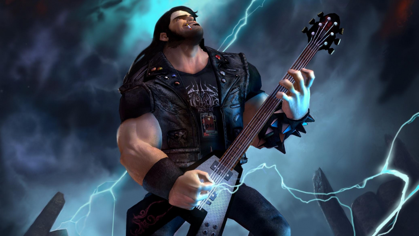 Brtal Legend, Eddie Riggs, Xbox One, Xbox 360, Guitarist. Wallpaper in 1366x768 Resolution