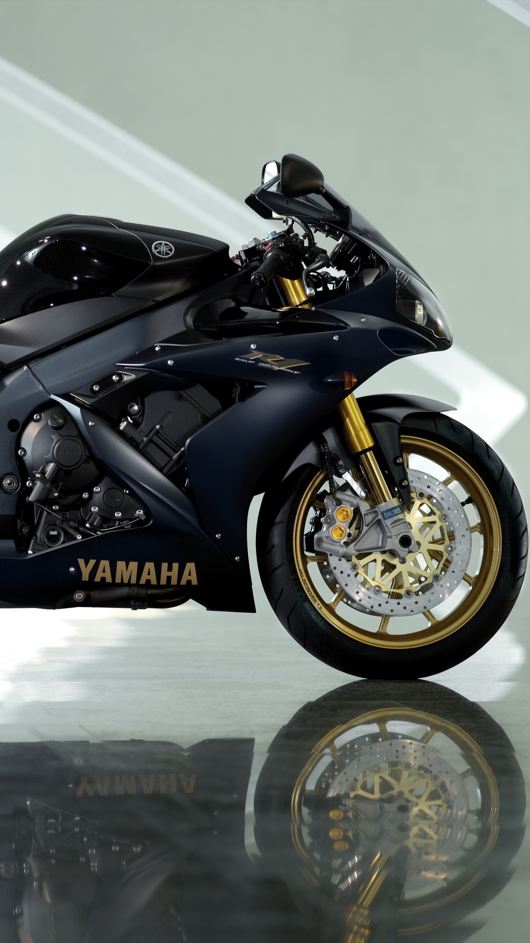 Black and Yellow Sports Bike. Wallpaper in 1080x1920 Resolution