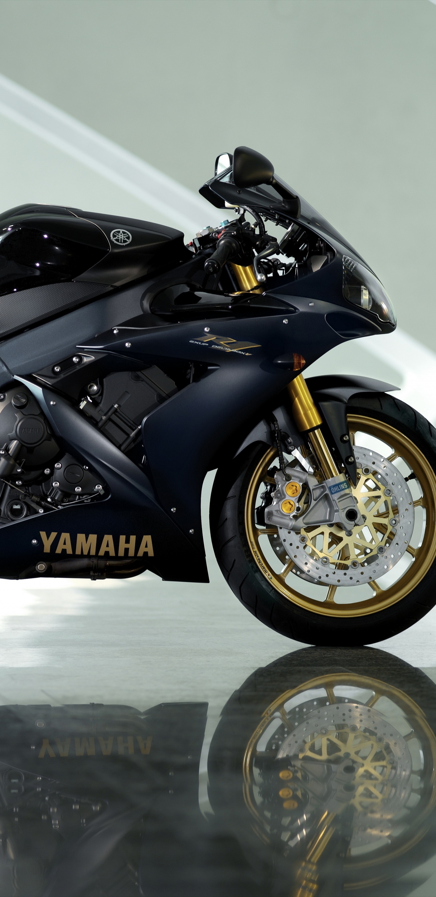 Black and Yellow Sports Bike. Wallpaper in 1440x2960 Resolution