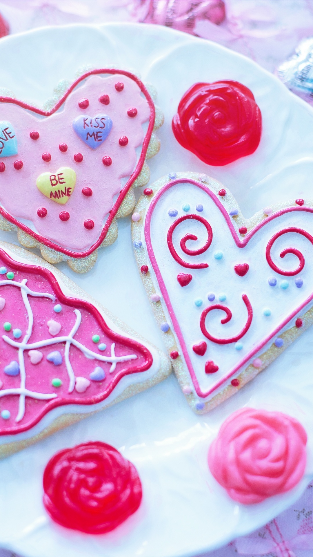 Valentines Day, Holiday, Heart, Icing, Royal Icing. Wallpaper in 1080x1920 Resolution