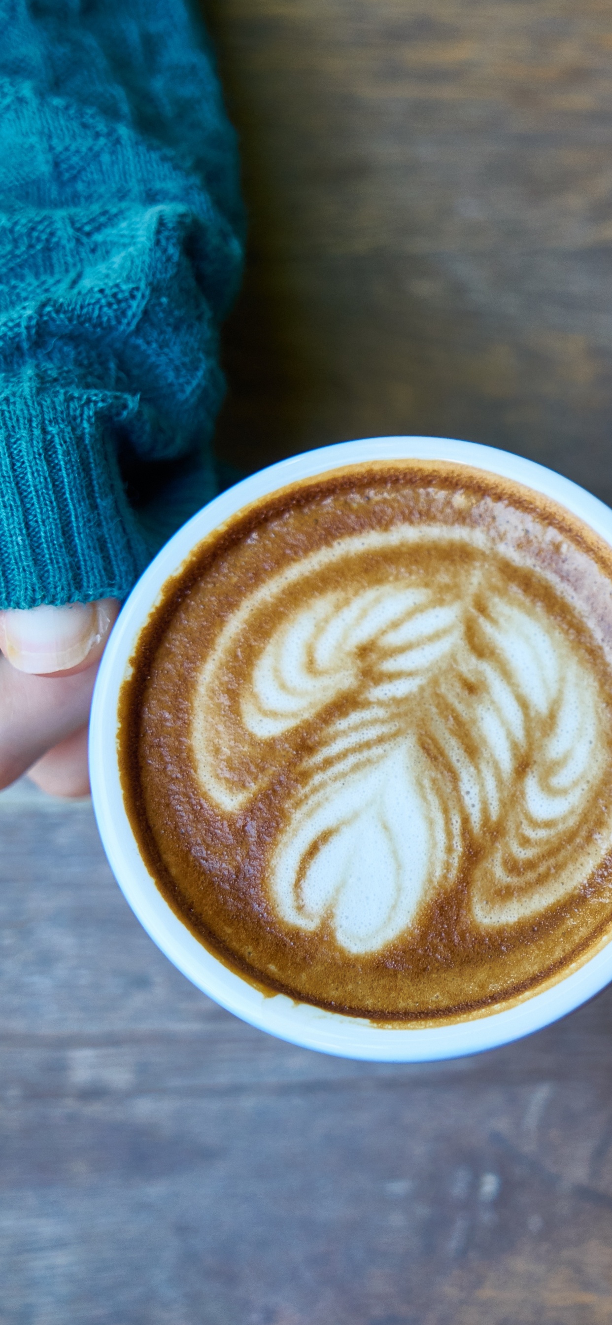 Cappuccino in White Ceramic Mug. Wallpaper in 1242x2688 Resolution