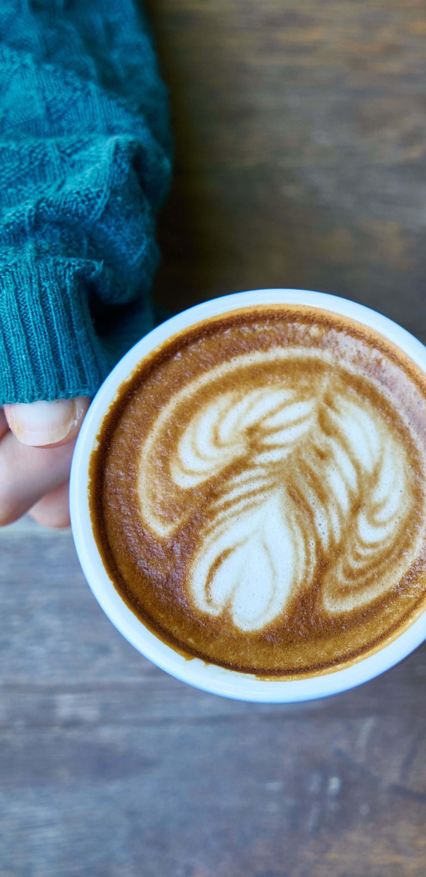 Cappuccino in White Ceramic Mug. Wallpaper in 1440x2960 Resolution